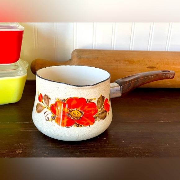 Vintage Other - Vintage Sanko Ware Show Pans Enameled Warmer Server Pan🧡